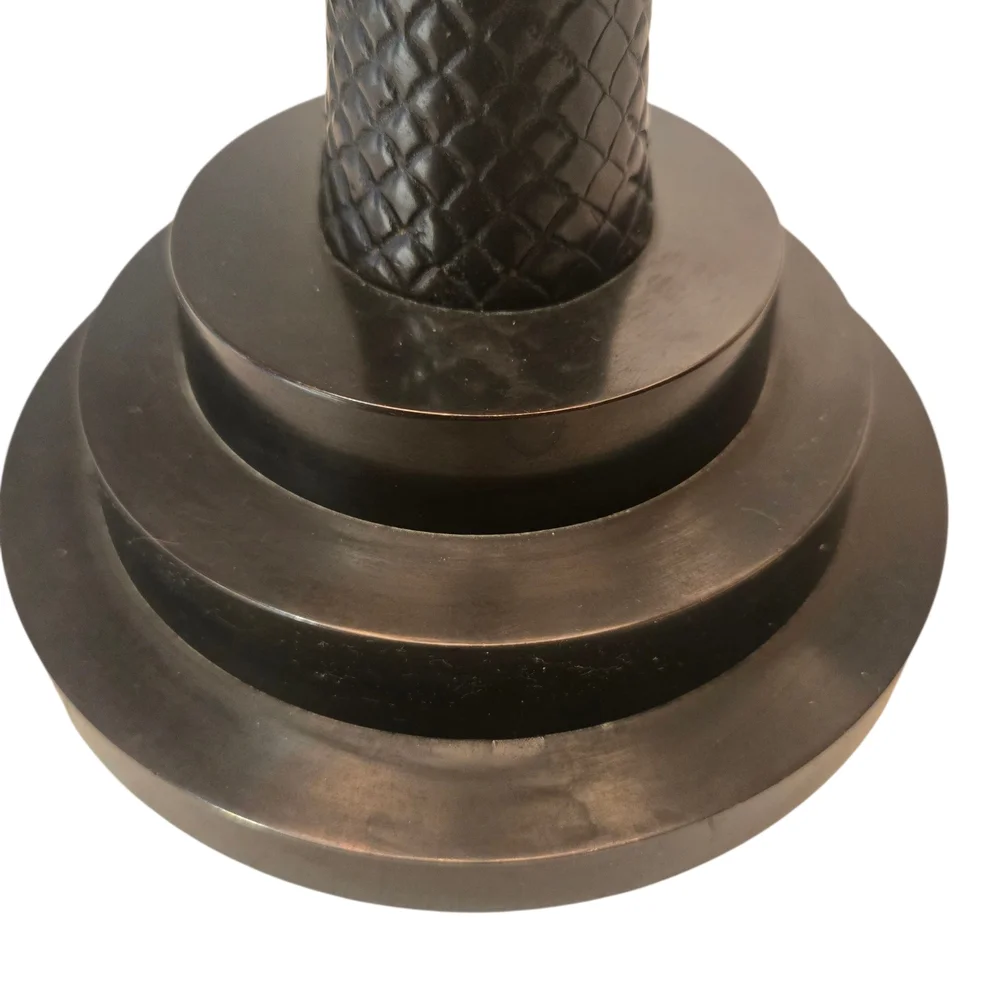 Bombay Co Palm Tree Lamp Bronze Color Bone Horn Tile Shade Tropical Tiki Coastal - Picture 10 of 12